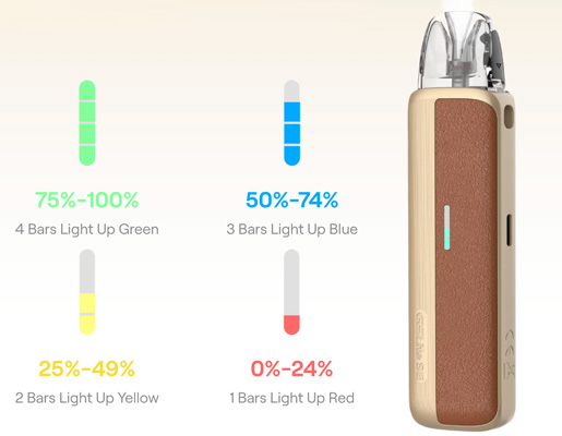 Індикація рівня заряду в Uwell Caliburn G5 Lite SE
