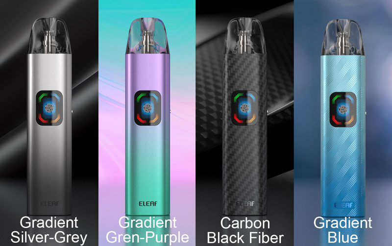 Цвета подика Eleaf iCita SE серый пурпурный черный карбон фиолетовый голубой