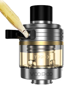 Заправка картриджа VOOPOO TPP X POD. Шаг №2 – залить жидкость.
